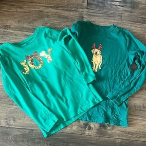 j crew girls christmas long sleeve tees